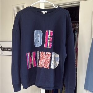 Navy 'Be Kind' Patchwork Graphic Sweatshirt